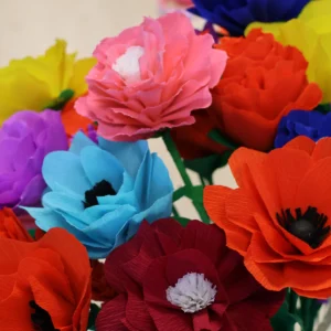 bouquet de fleur en papier cse -crédit agricole